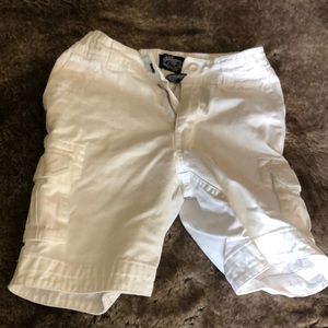 Boys white cargo shorts